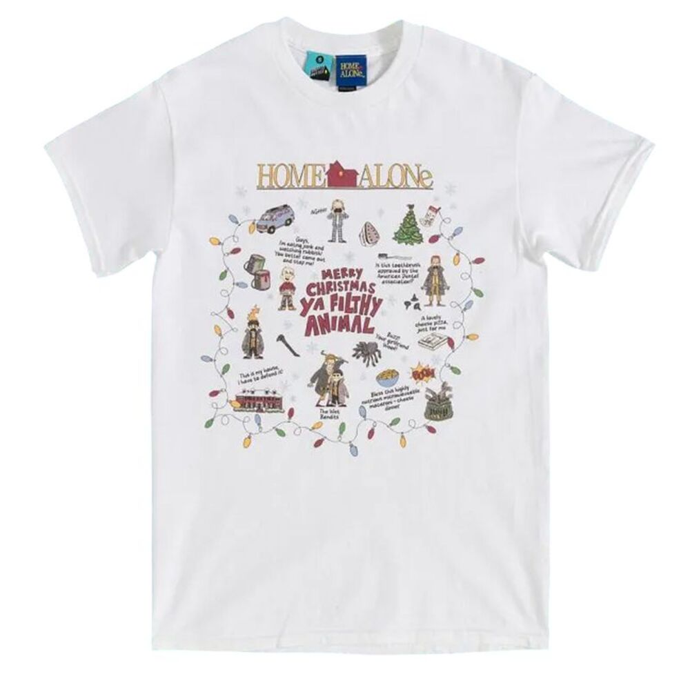 Home Alone Unisex Adult Cotton Christmas T-Shirt / White